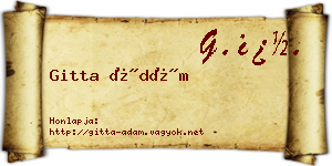 Gitta Ádám névjegykártya